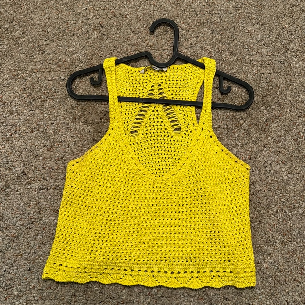 Stradivarius Yellow Knit Top